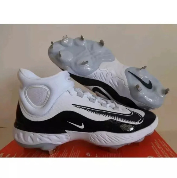 Nike Alpha Huarache Elite 4 Mid Baseball Cleats FD2744-101 Metal Men's Size 13 - Picture 1 of 4